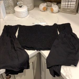 Off the shoulder black Crop top